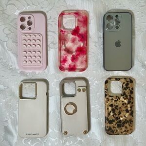 iPhone 15 Pro Case Bundle - Pink, Red, Gray, White, Gold, Brown